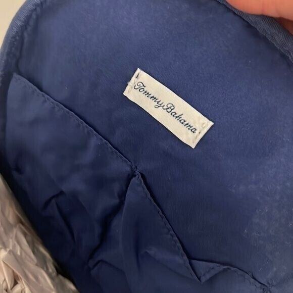 NEW NWT TOMMY BAHAMA Straw-Striped Backpack MULTI COLOR blue purple mint boho - Picture 4 of 8